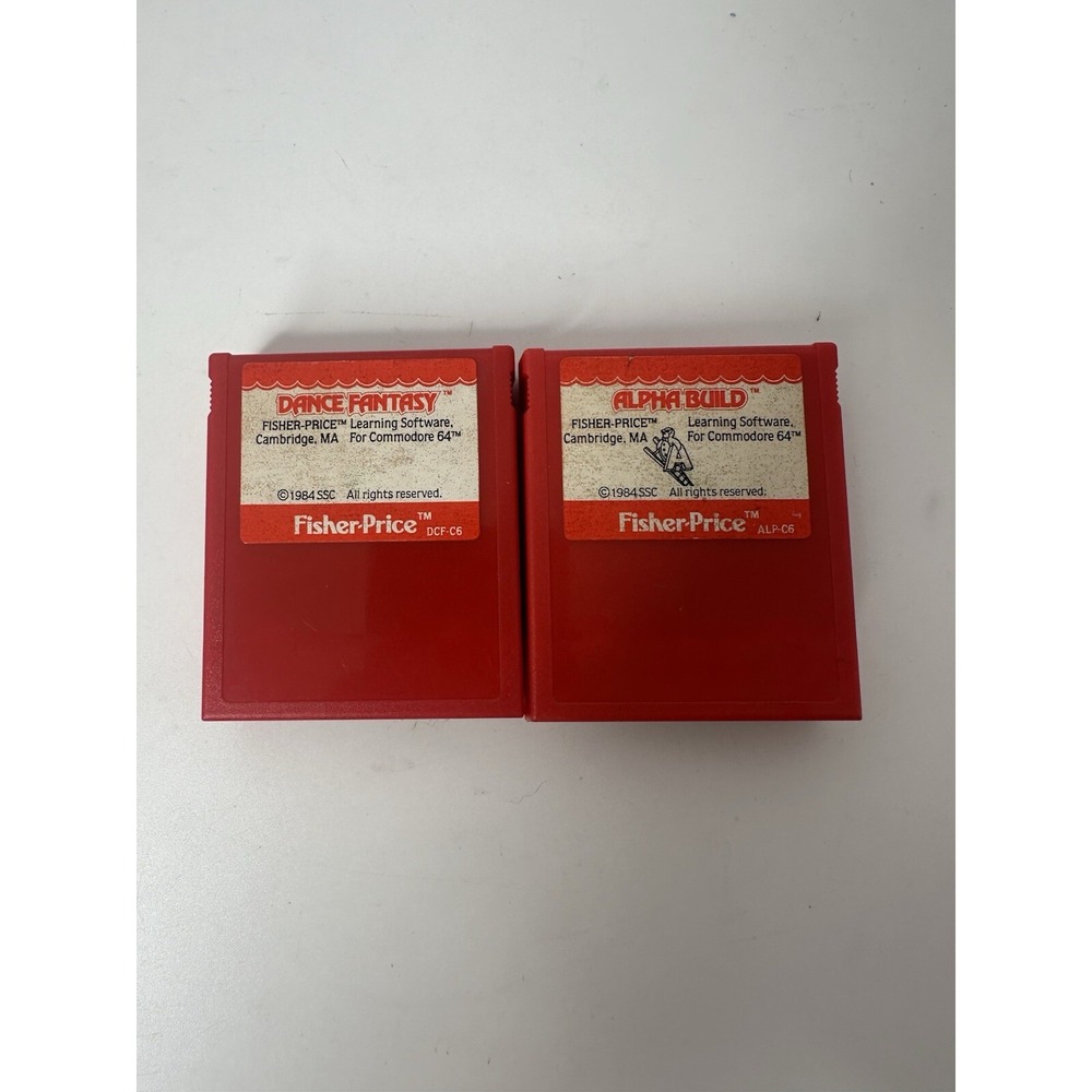 1984 Commodore 64 Fisher-Price Dance Fantasy & Alpha Build Game Lot C64